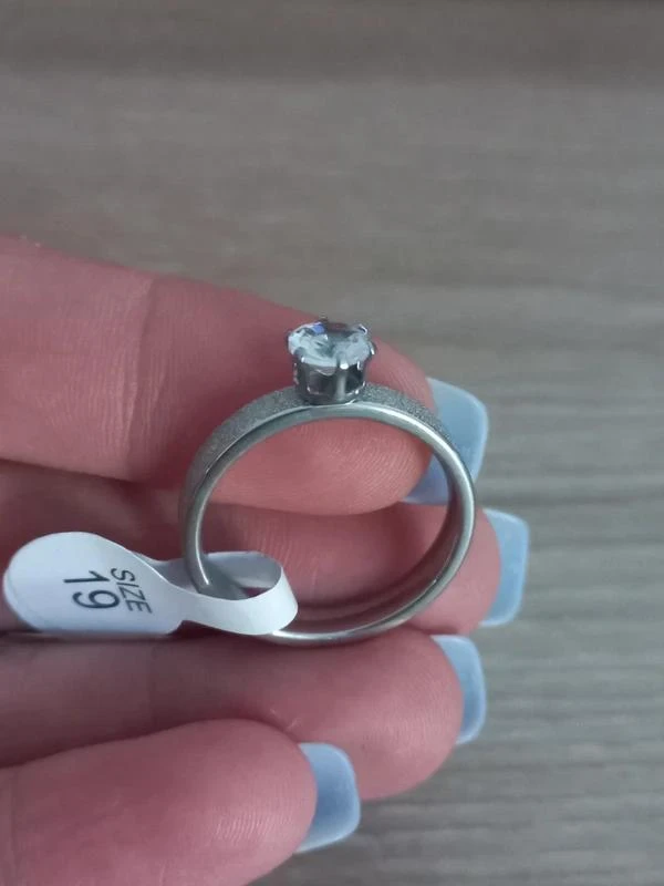 Women's 'White Rhinestone' Ring Size 19 – photo 2